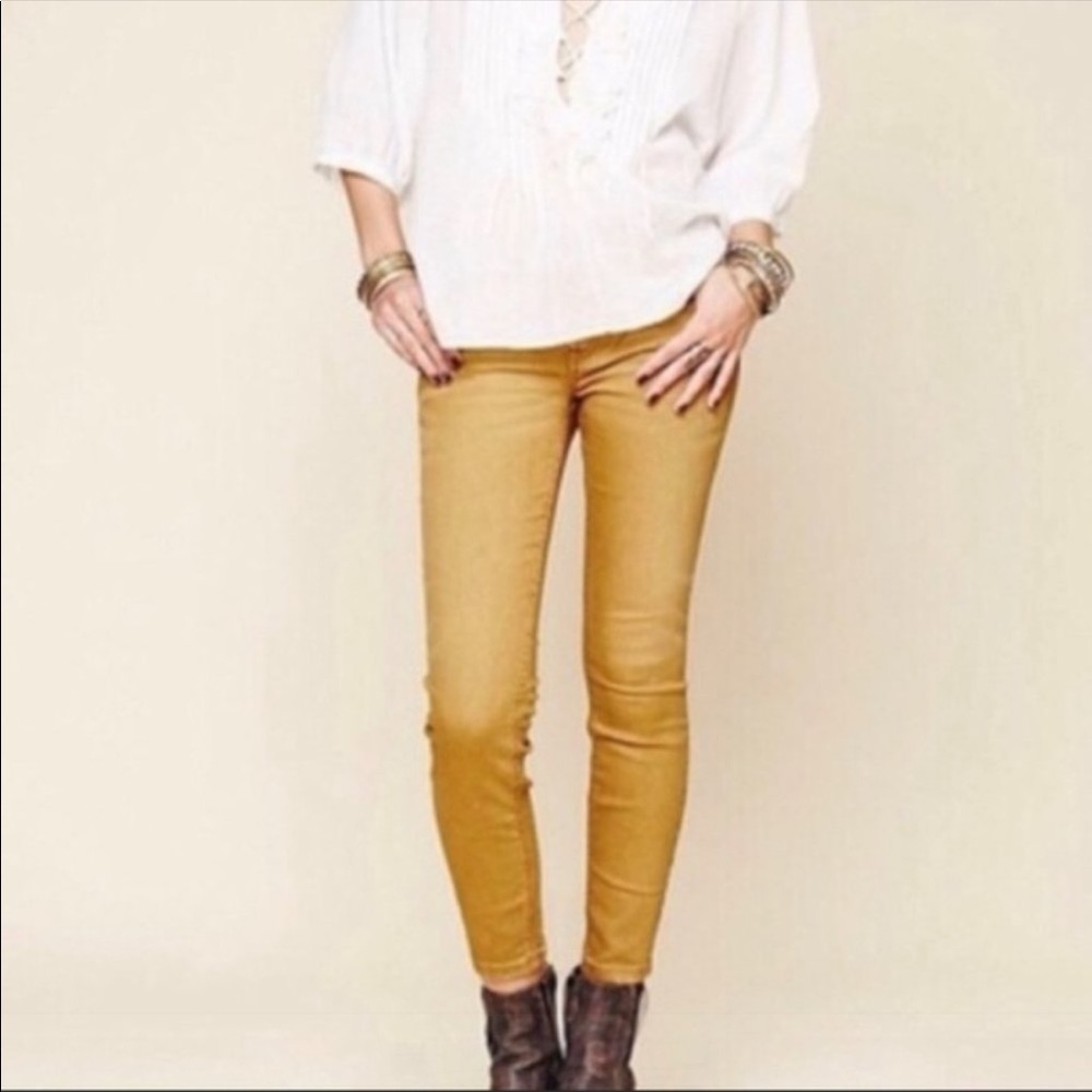 Free People Golden Yellow Jeans - Picture 1 of 6